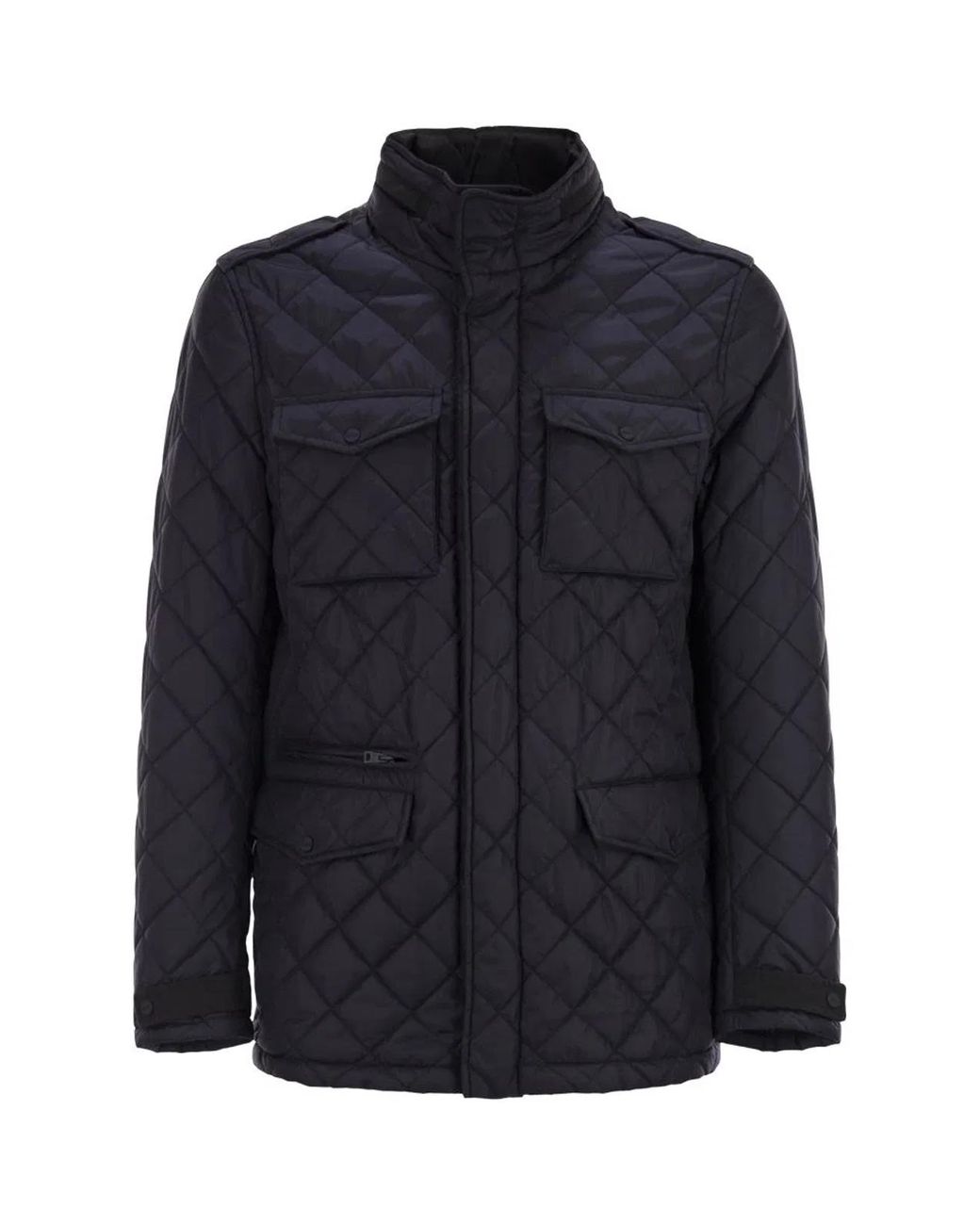 Herno Blue Field Jacket With Diamond Quilting for men
