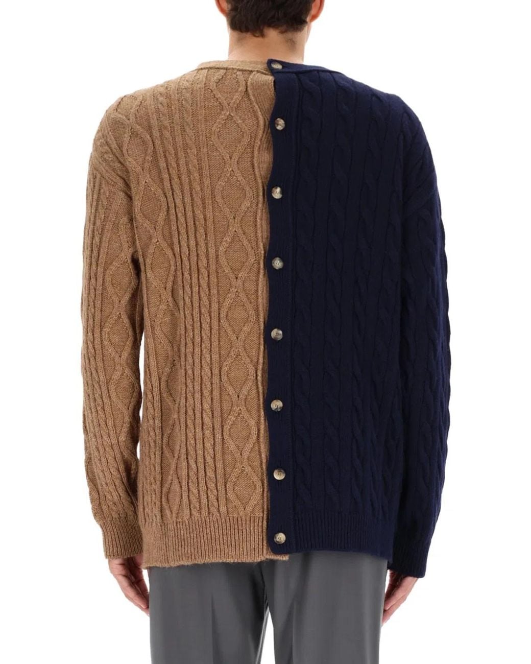 Moschino Couture Blue Bicolor Caridigan for men