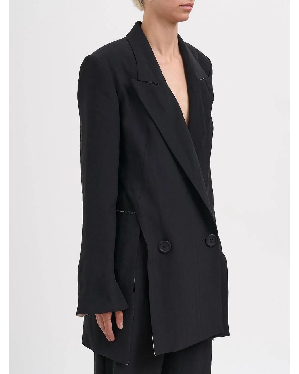 Alessandra Marchi Blue Double-Breasted Jacket
