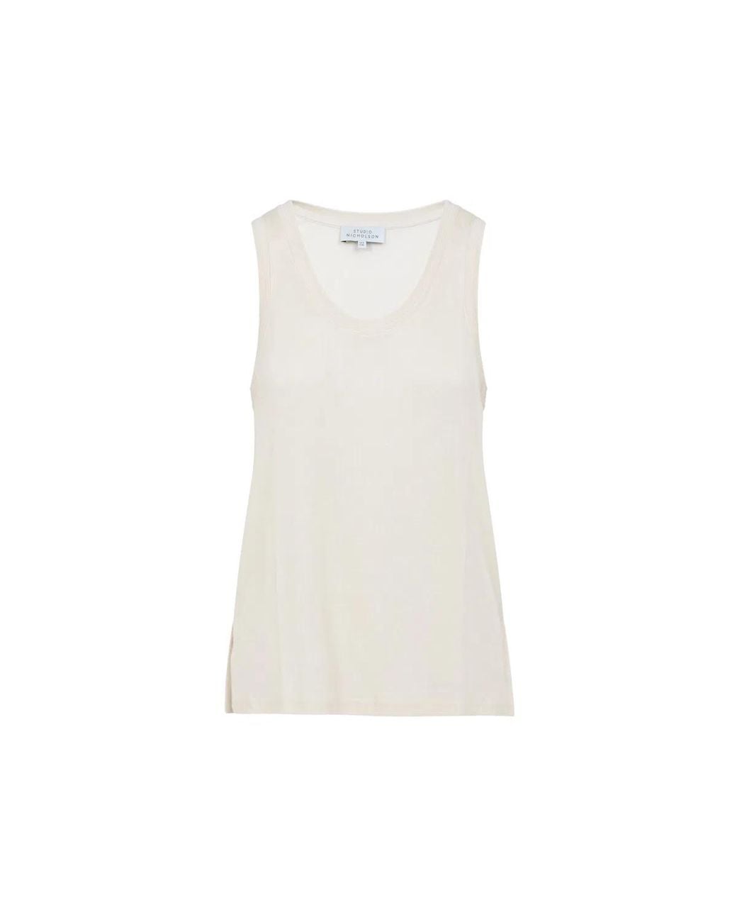 Studio Nicholson White Votan Scoop Neck Vest