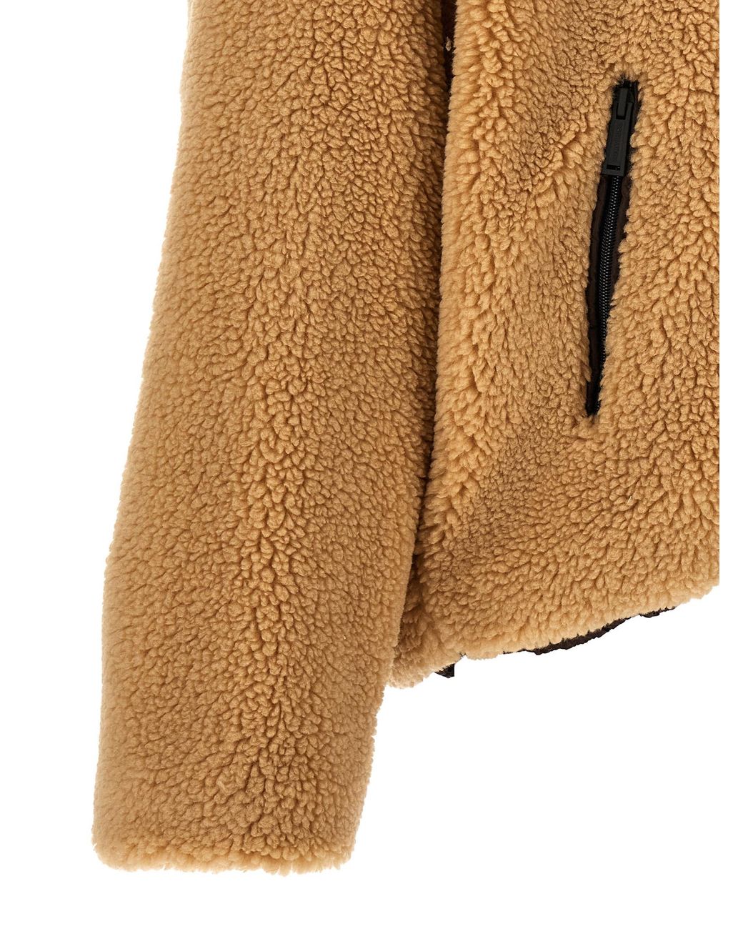 DSquared² Brown Teddy Reversible Jacket With Logo Patch for men