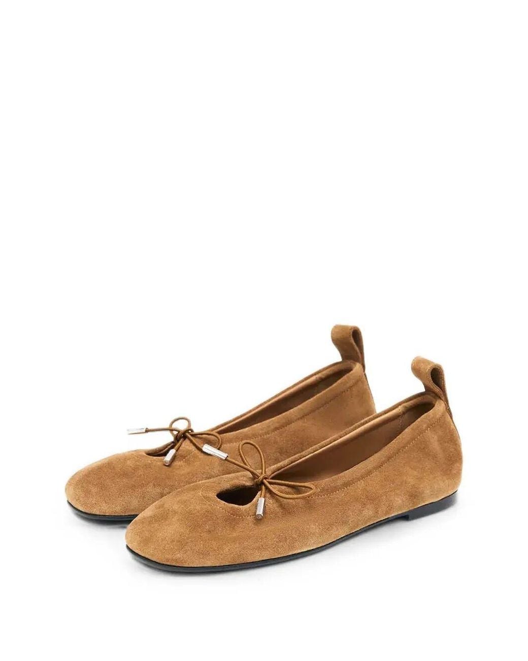Alohas White "Rosalind" Suede Leather Ballet Flats