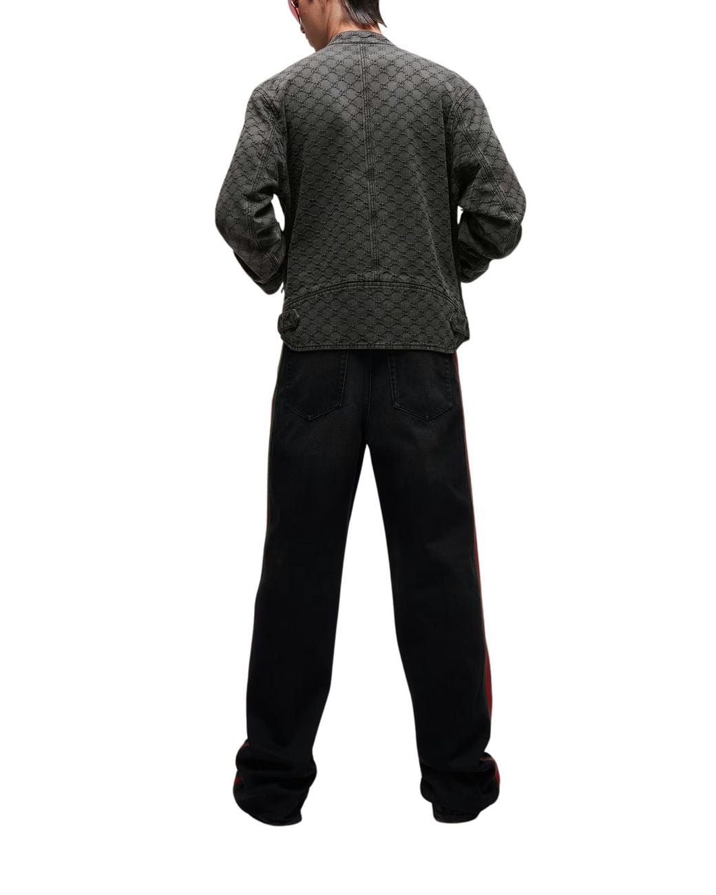 Gucci Black Cotton Gg Jacquard Zip-Up Jacket for men