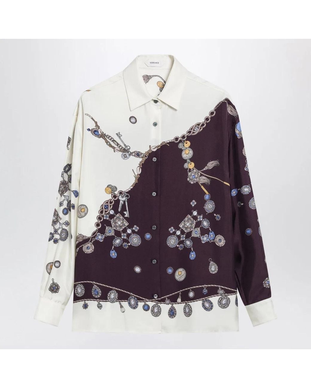 Versace Purple Stolen Jewels Printed Shirt