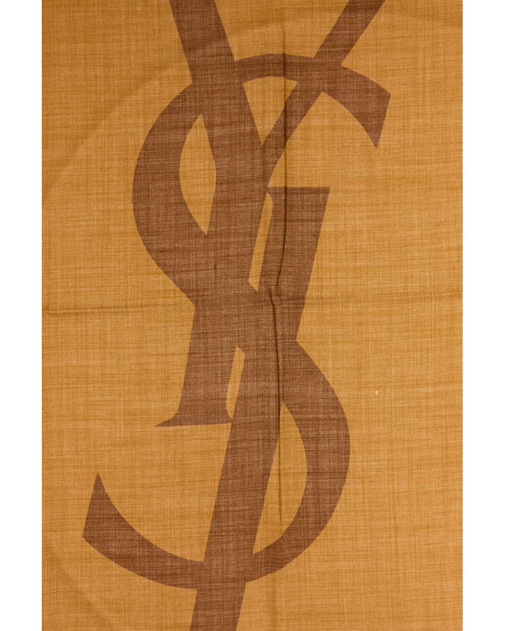 Saint Laurent Brown Wool Scarf 135 X 135 Cm