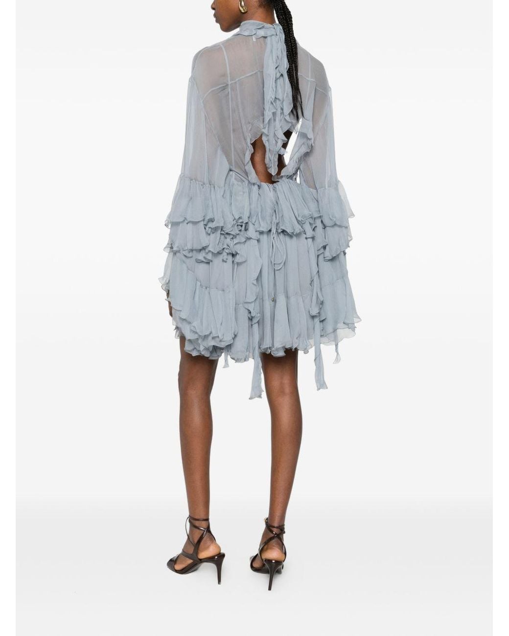 Chloé Blue Silk Short Dress