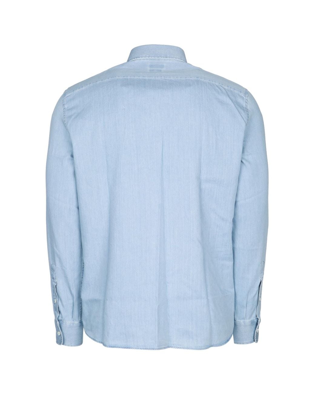 Brunello Cucinelli Blue Cotton Denim Shirt for men