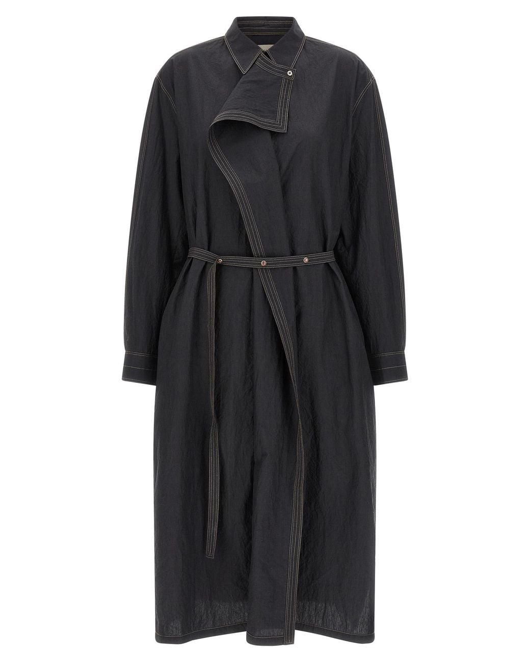 Lemaire Black 'Asymmetrical Shirt' Dress