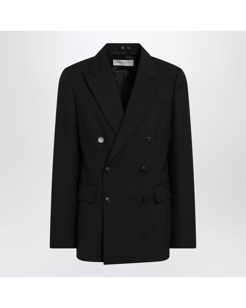 Dries Van Noten Black Doublebreasted Jacket for men