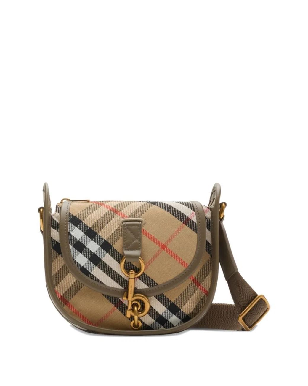 Burberry Metallic Sand Ip Check Clip Messanger Bag