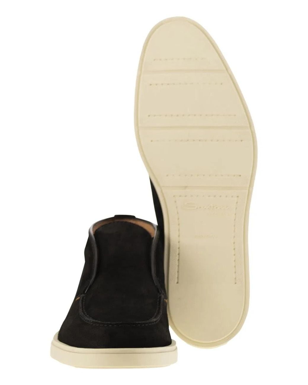 Santoni Black Suede Desert Boot for men