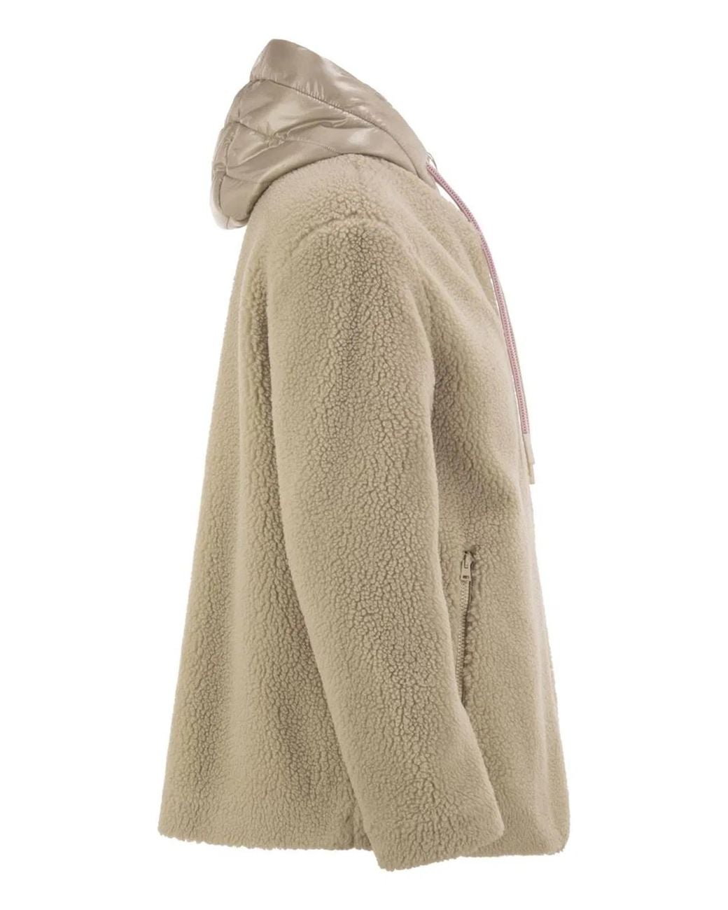 Herno Natural Teddy Jacket With Padded Hood