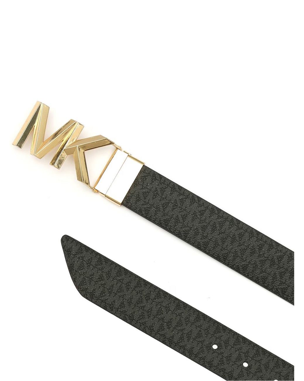 Michael Kors Black Mk Buckle Reversible Monogram Belt