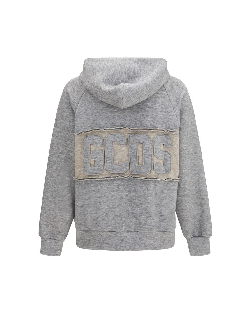 Gcds Gray Hooded Sweatshirt With Back Logo for men