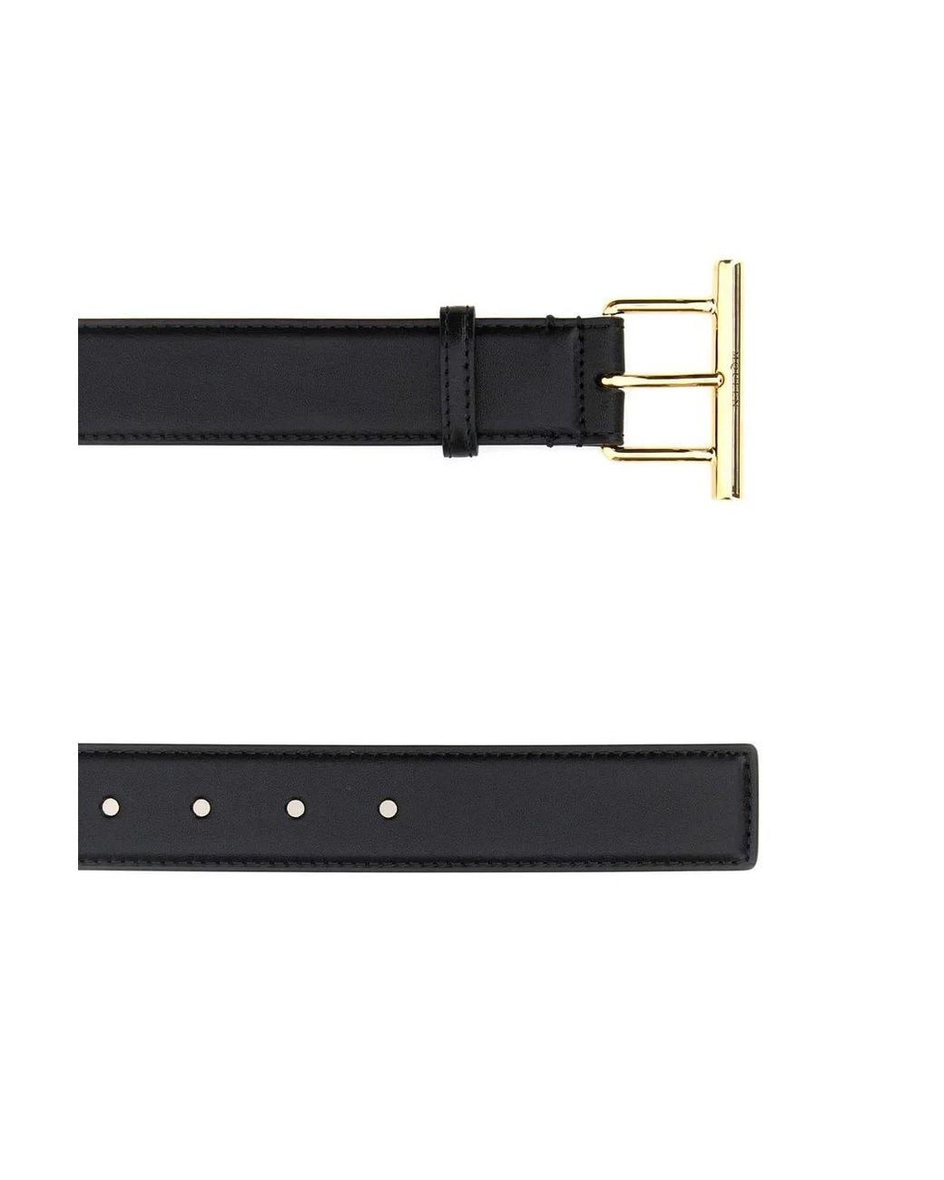 McQueen Black Leather Belt