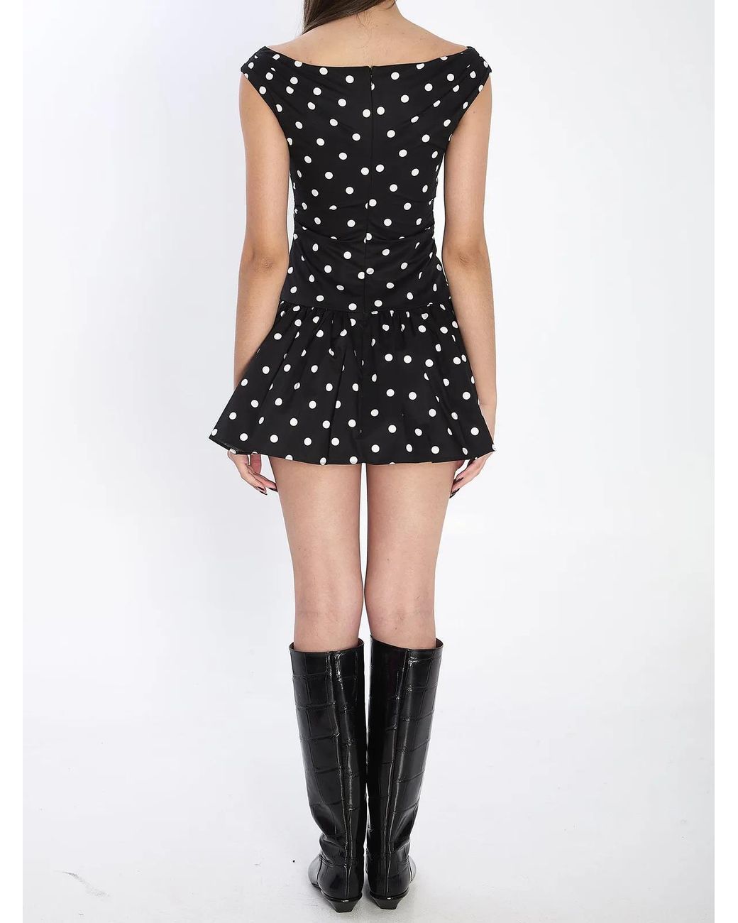 Self-Portrait Black Self Portrait Polka Mini Dress