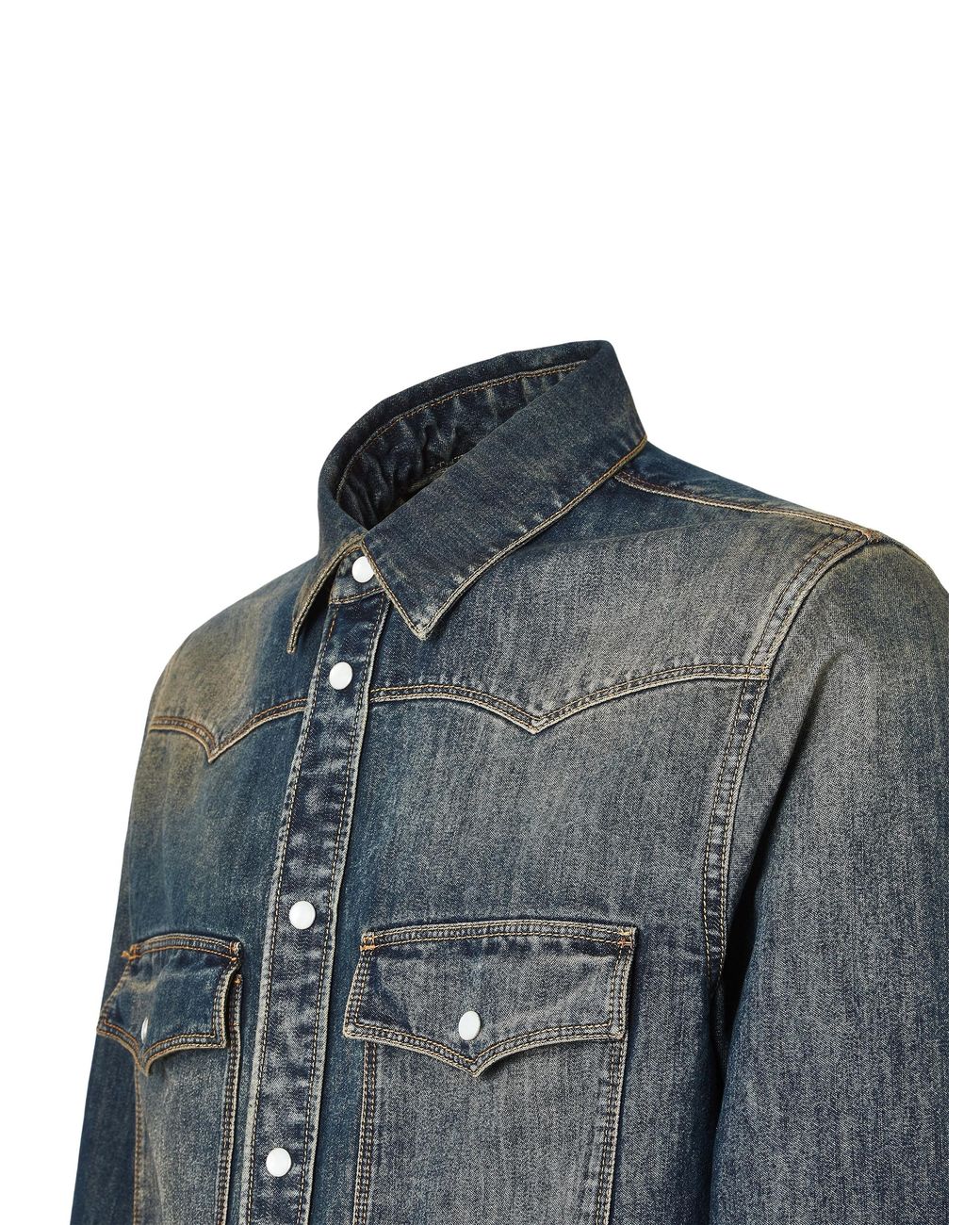 Fendi Blue Camicia Jeans Blu Lavato for men