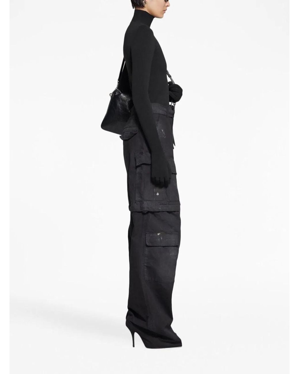 Balenciaga Blue Cotton Knife Cargo Pantaboots