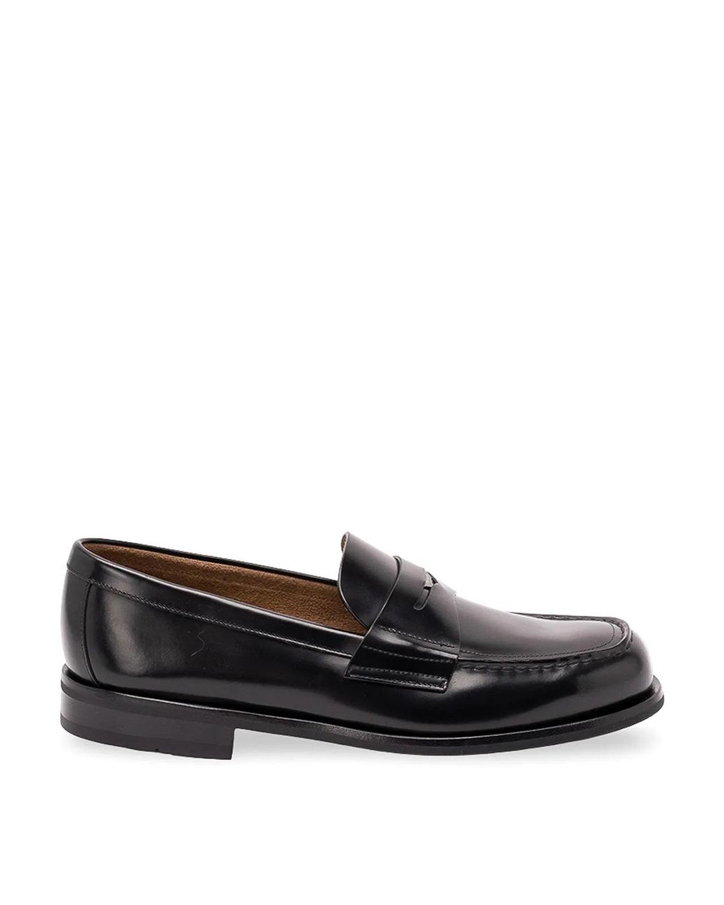 Prada Black Brushed Leather Loafers for men