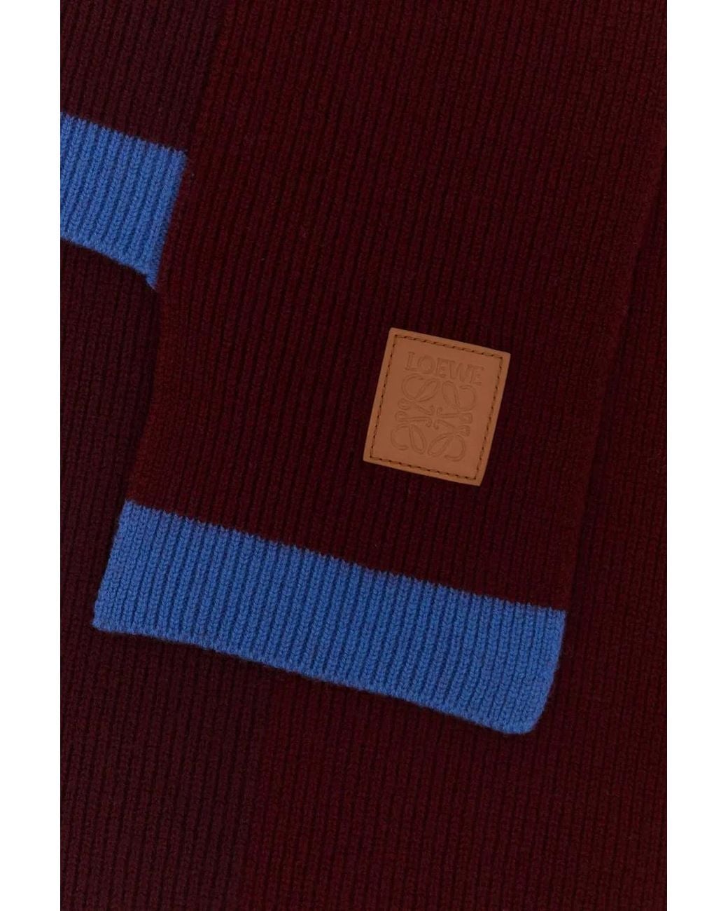 Loewe Purple Burgundy Wool Scarf