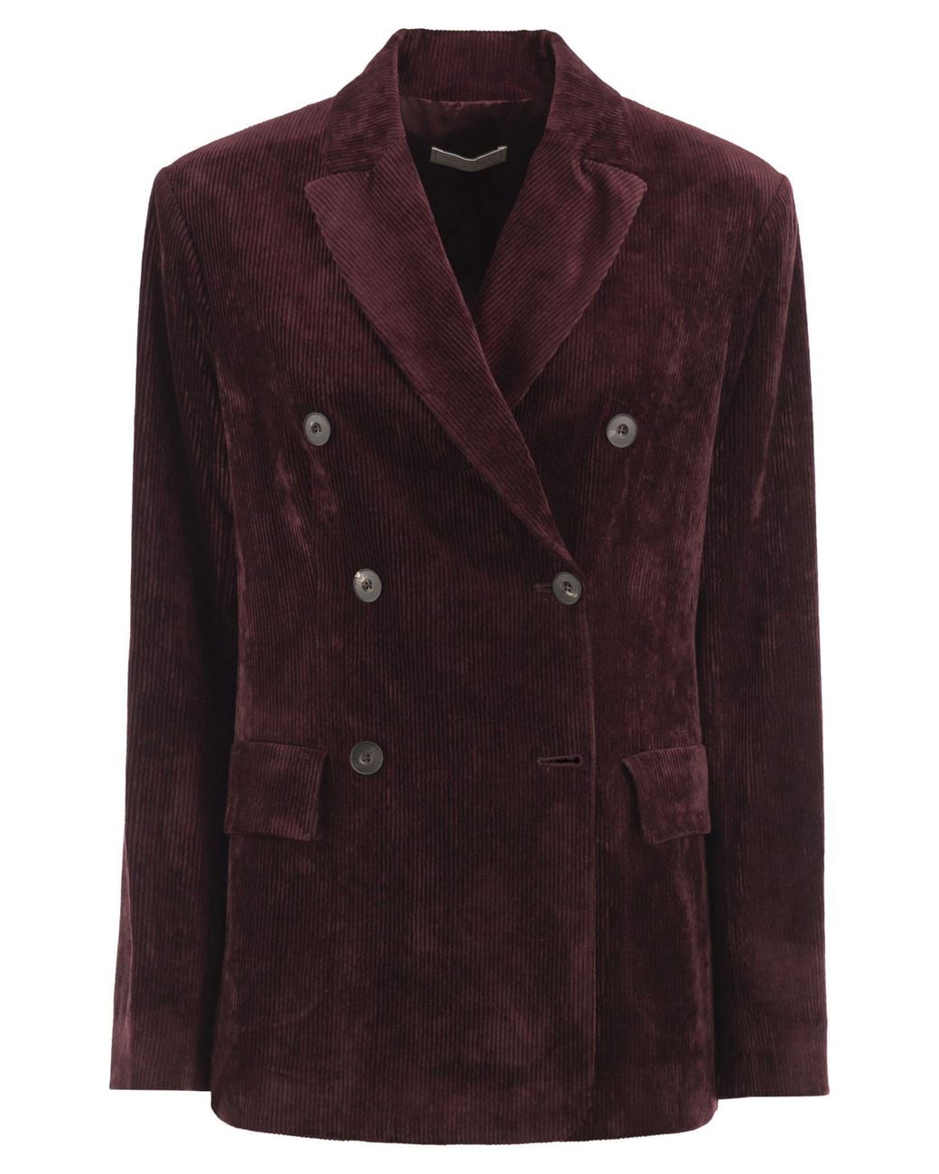 Antonelli Purple Double-Breasted Corduroy Velvet Blazer