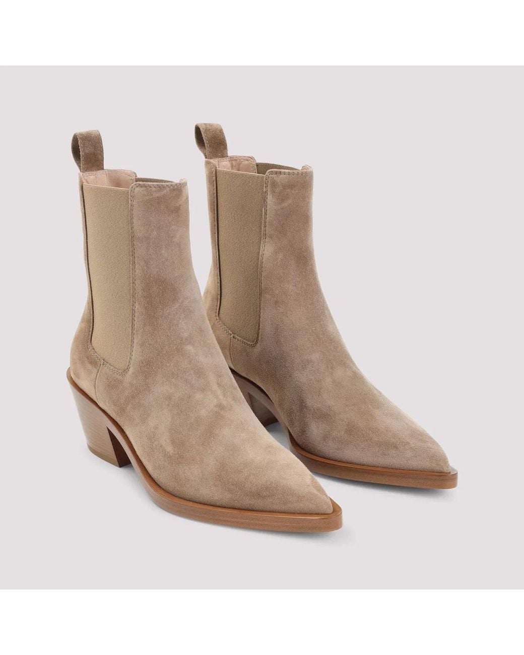 Gianvito Rossi Brown Suede Leather Ankle Boots