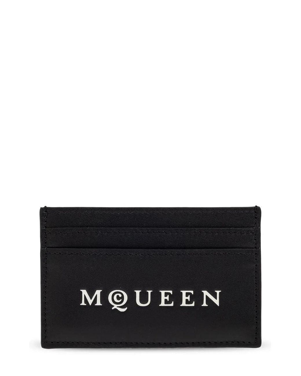 McQueen Black Card Holder With Logo for men