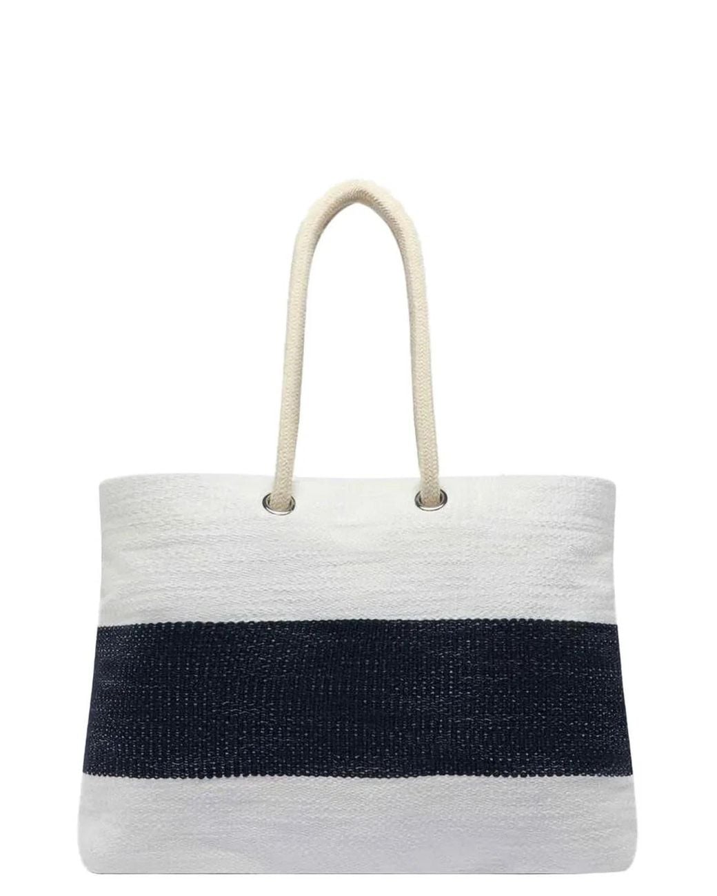 Vilebrequin White Canvas Tote Bag With Rope Handles