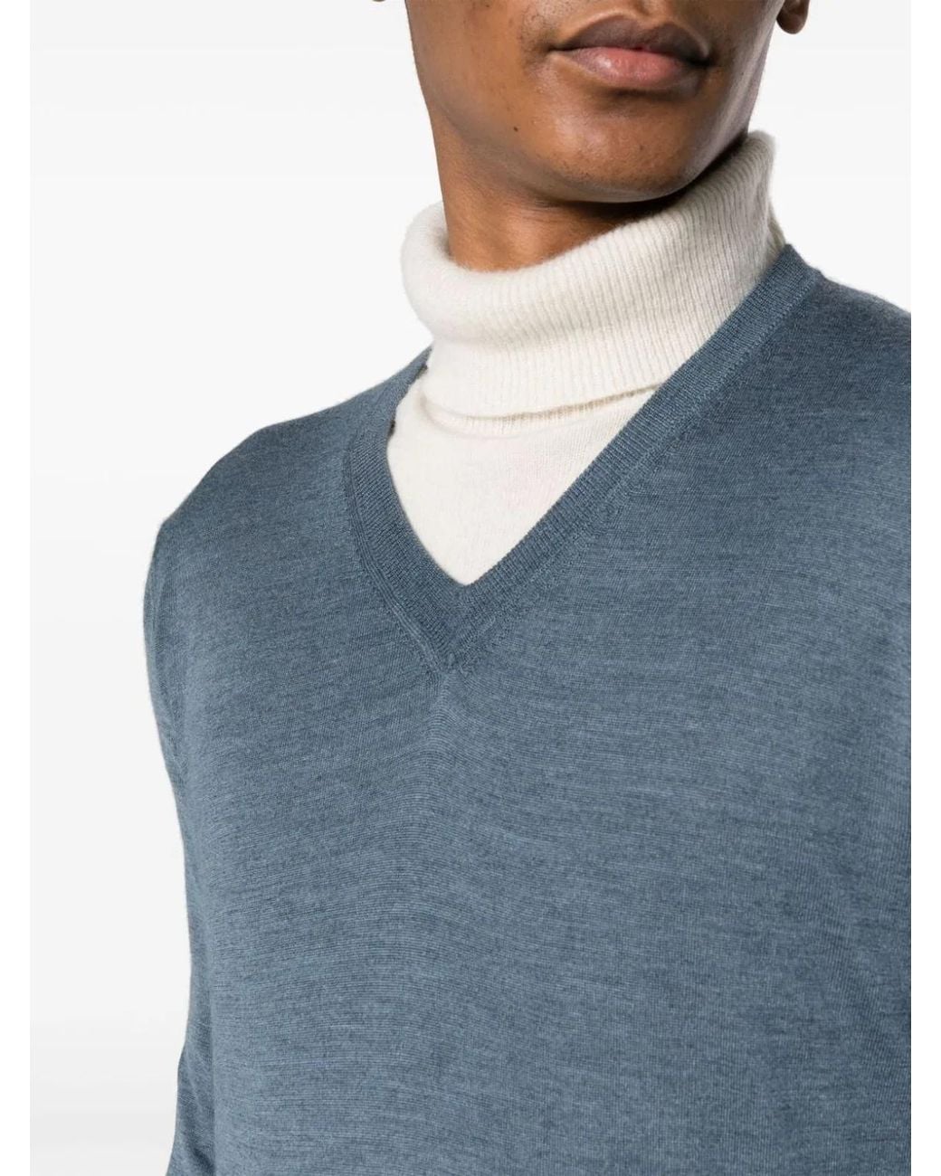 Colombo Blue Ma00058256Ja V Neck Sweater for men