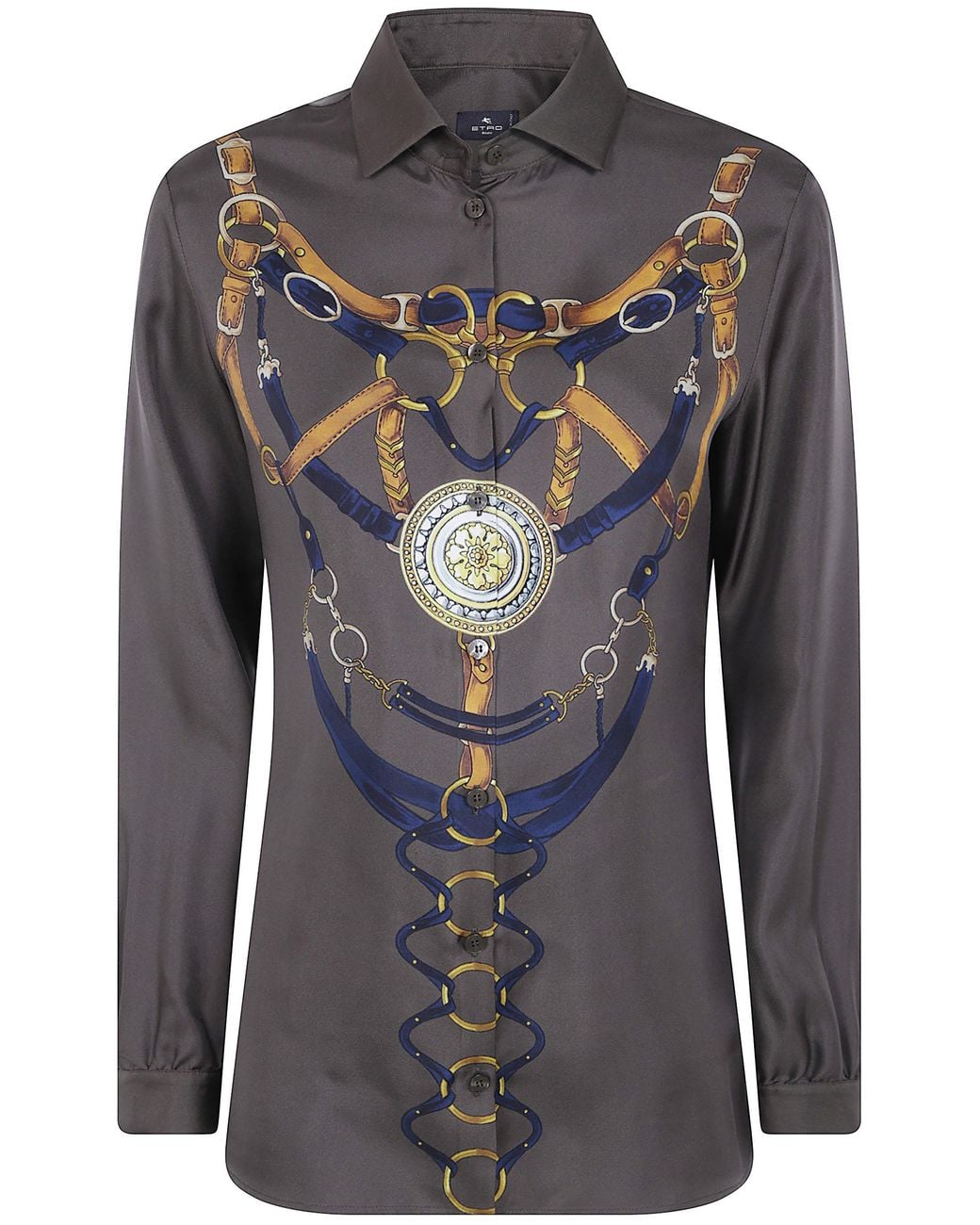 Etro Gray Printed Shirt