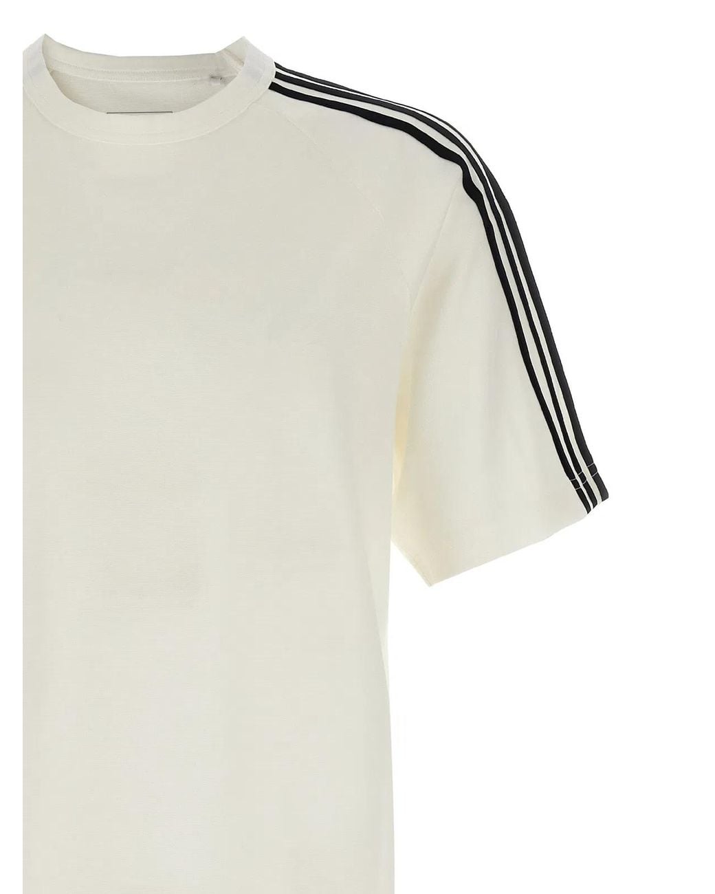 Y-3 White Short Sleeve Tee 3-Stripes' T-Shirt