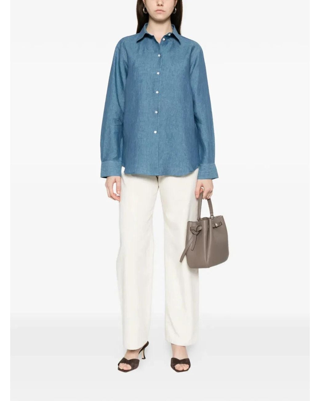 Rohe Blue Classic Chambray Shirt