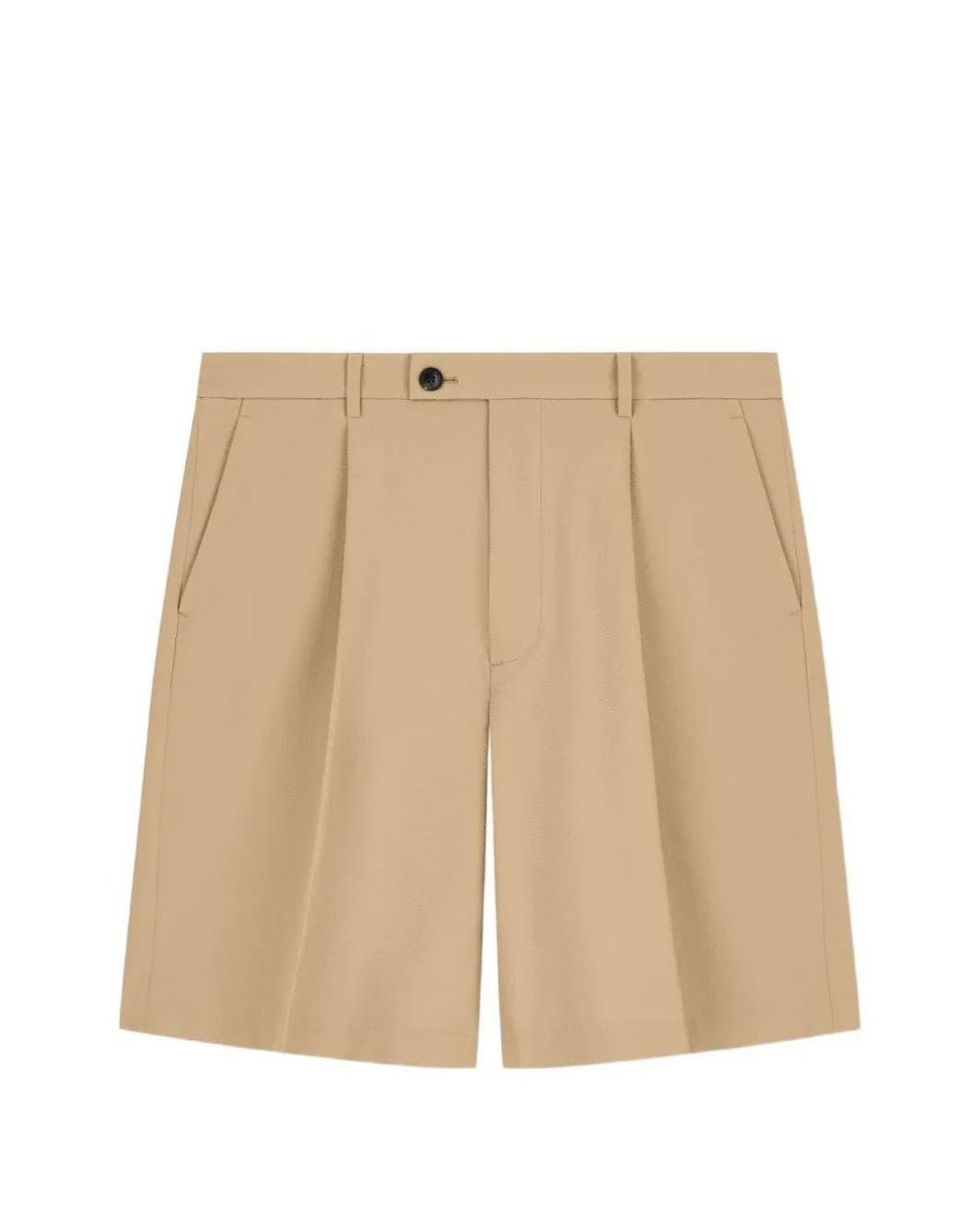 Emporio Armani Natural Seersucker Bermuda Shorts With Down And Feather Filling for men