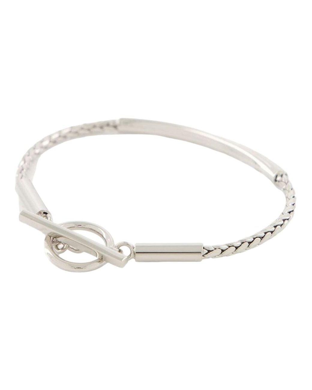 Saint Laurent Natural Bracciale Con Catena A Spiga E Tubo for men