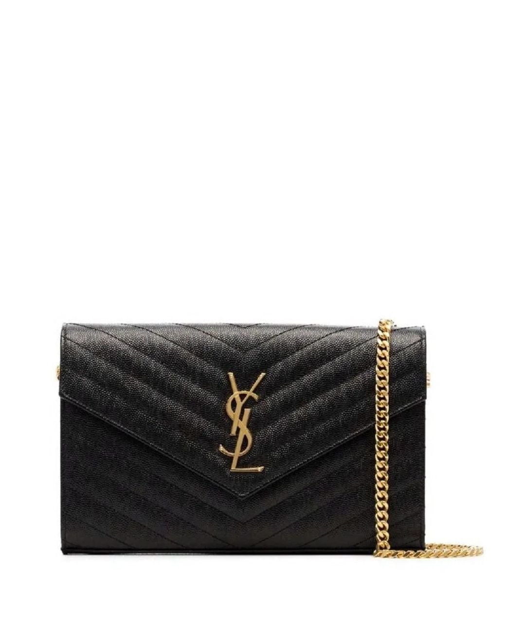 Saint Laurent Black Ysl Chain Wallet