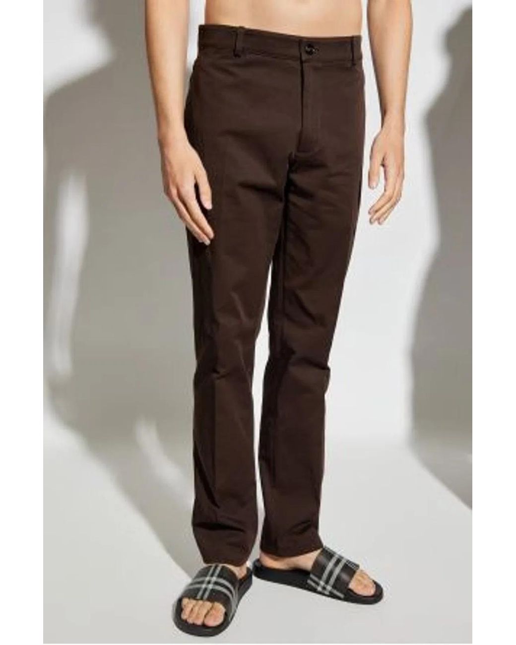 Burberry Brown Slim-Fit Trousers for men