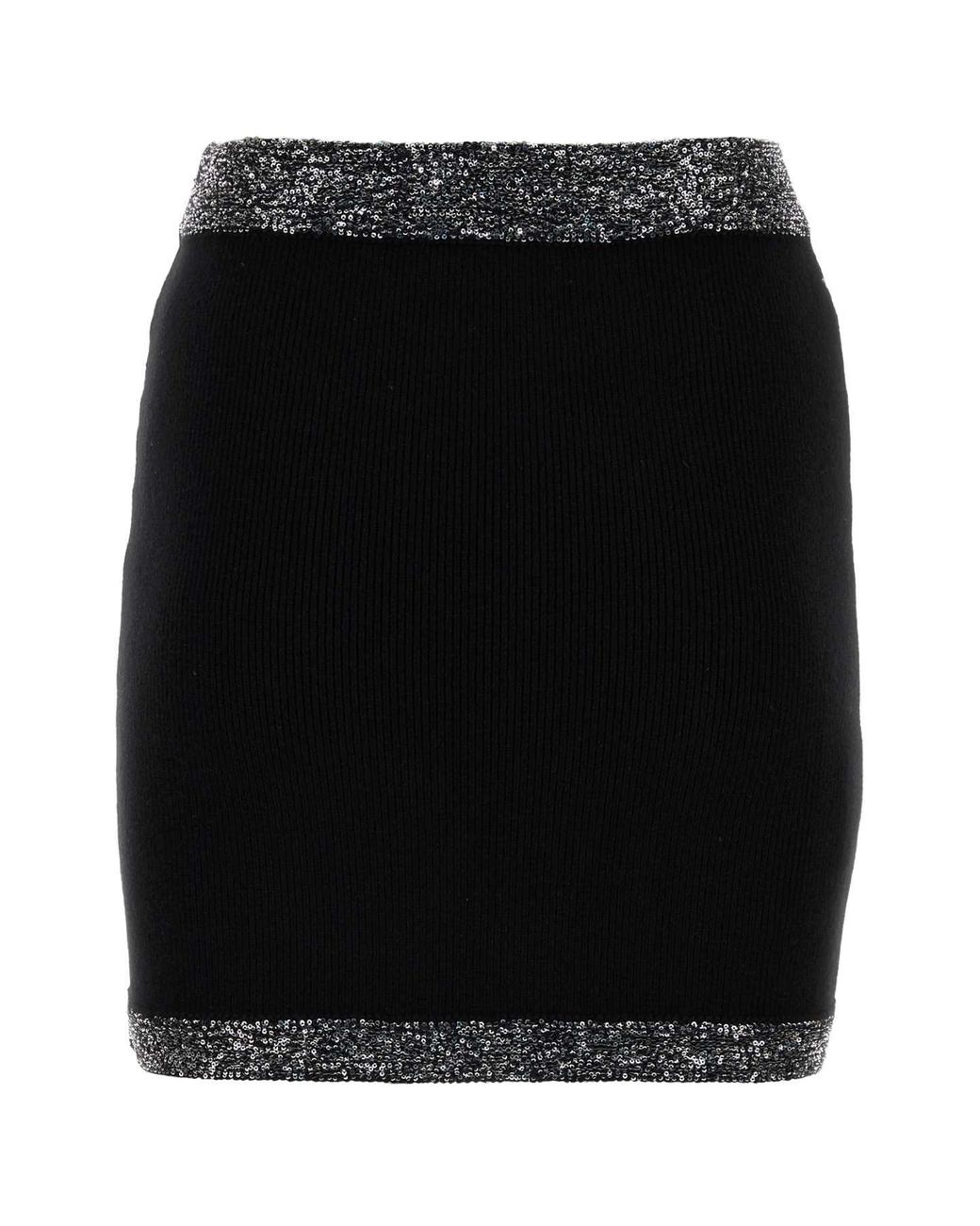 Miu Miu Black Stretch Cashmere Blend Mini Skirt