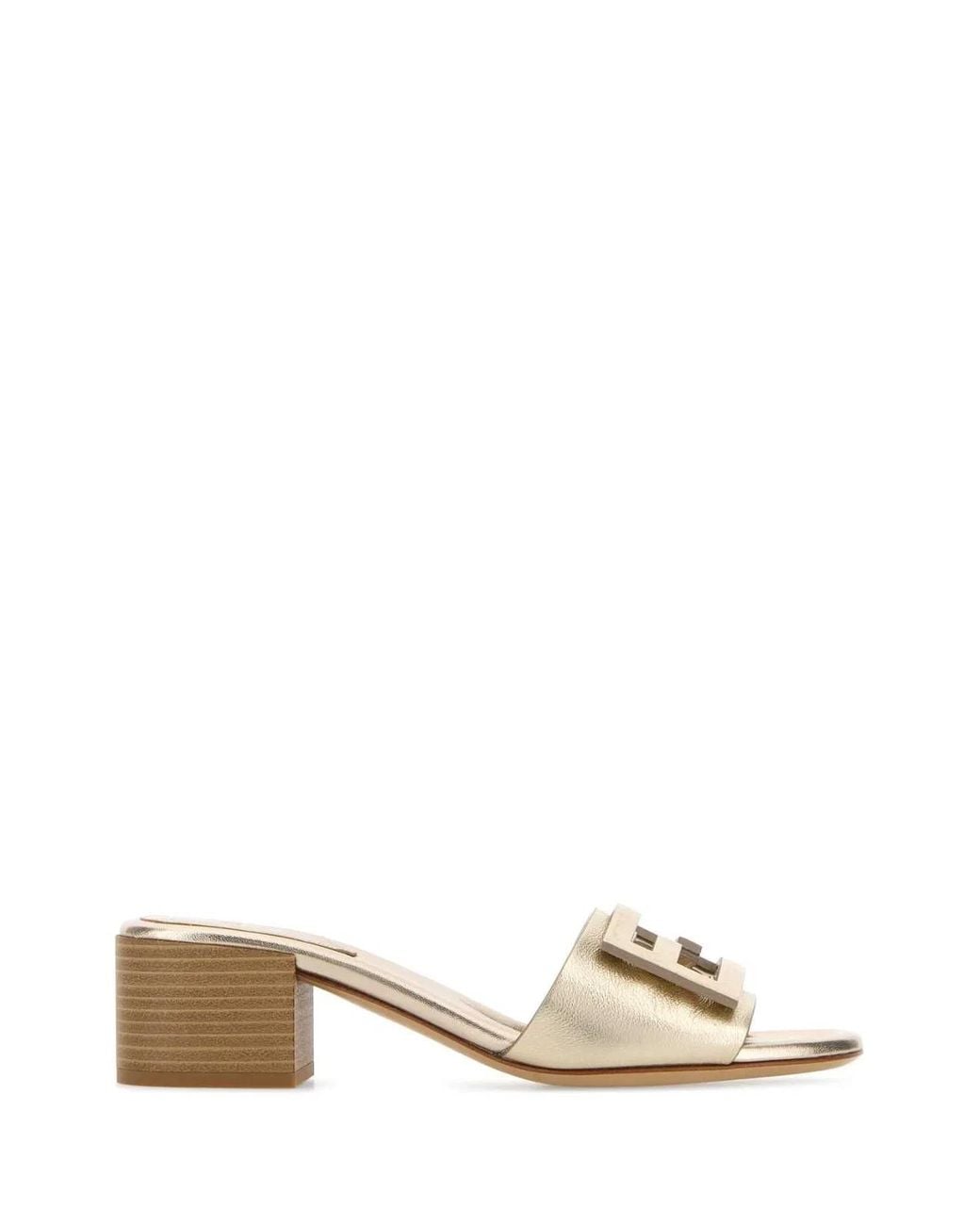 Fendi Natural Sandal Baguette With Logo
