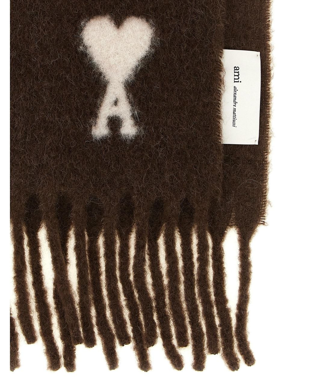 AMI Black 'Ami De Coeur' Scarf