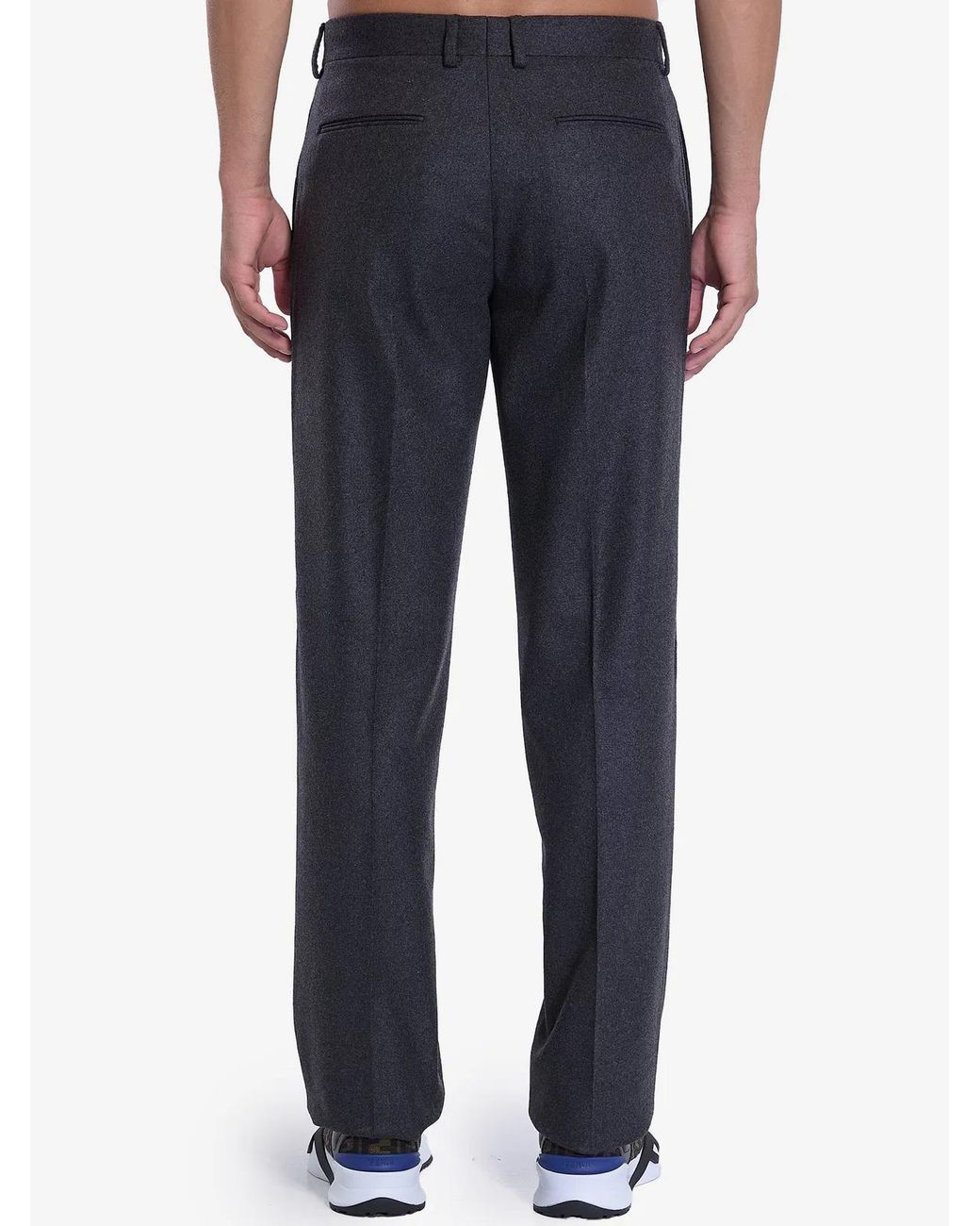 Fendi Blue Dark Stretch Cashmere Pant for men