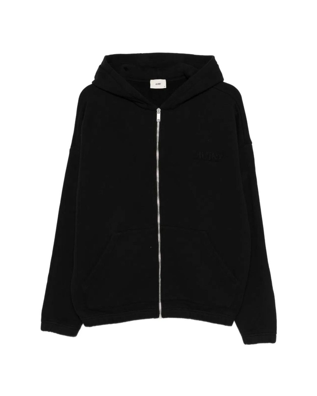 Autry Black Hooded Zip Front Sweater