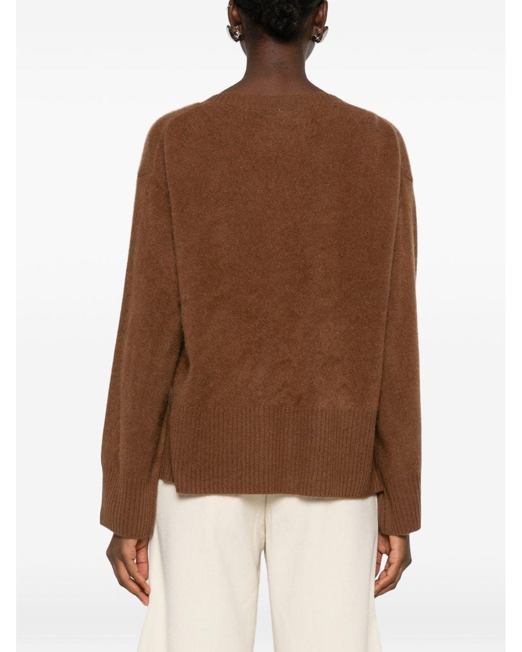 C.t. Plage Brown Wool V-Necked Jumper