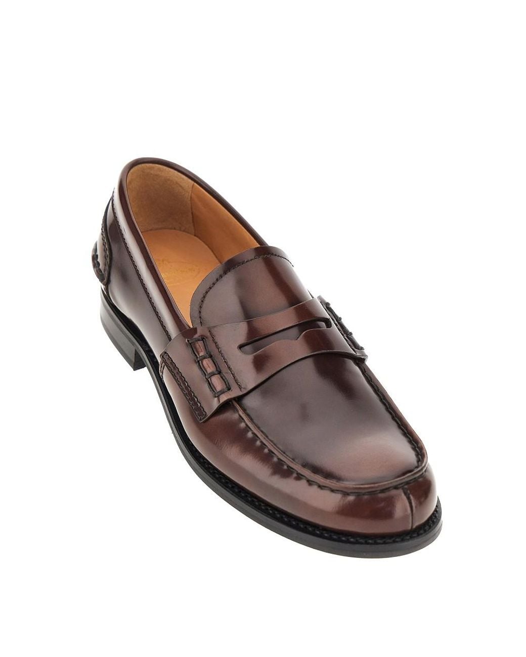 Church's Brown Pembrey W5 Fumé Polished Leather Loafers