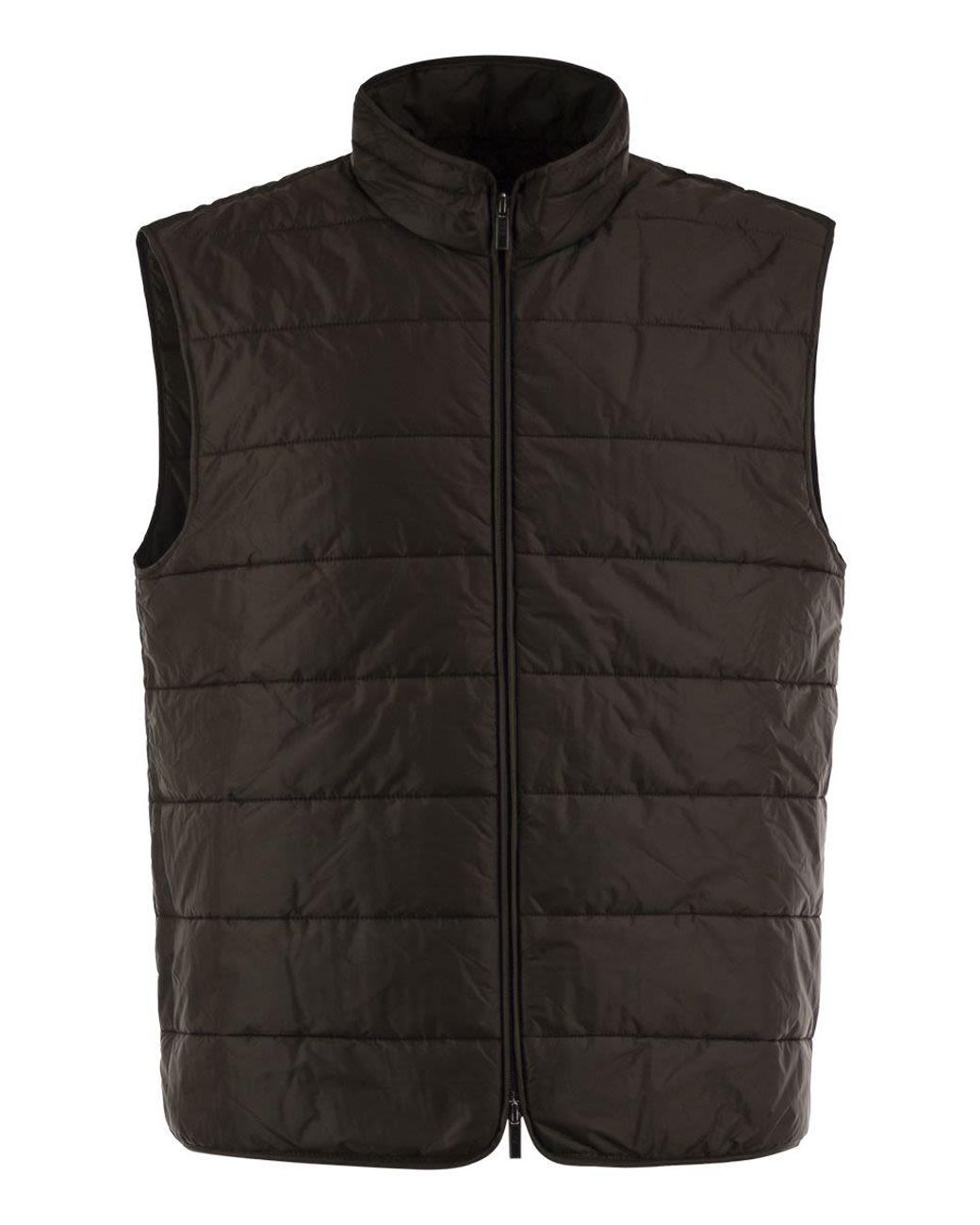 Fay Black Wool Cardigan With Removable Padded Gilet for men