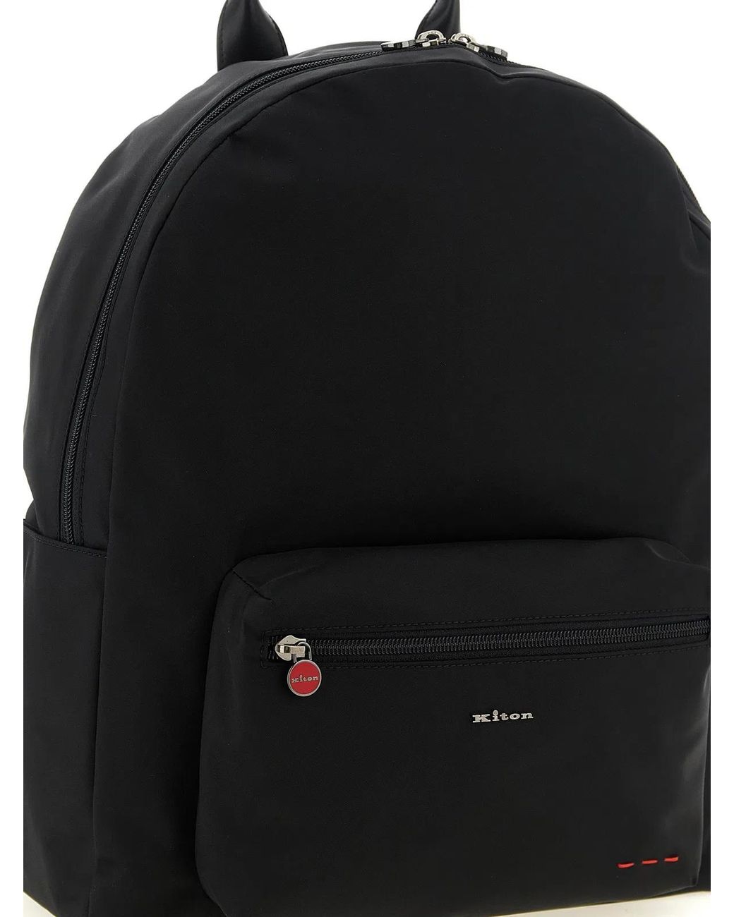 Kiton Black Logo Backpack for men