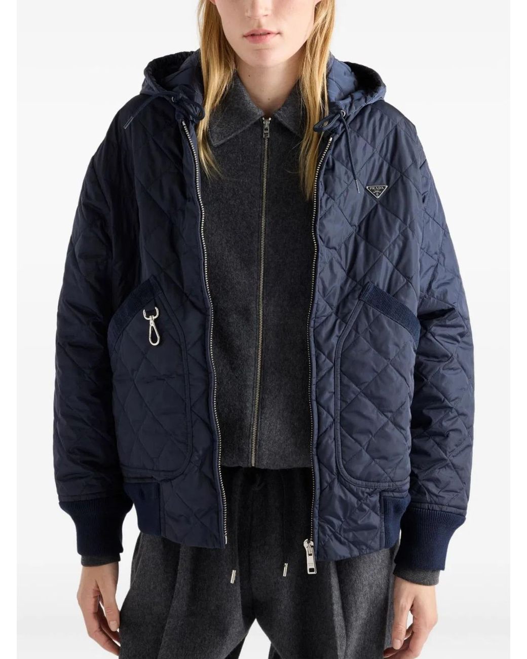 Prada Blue Recycled Polyamide Jacket
