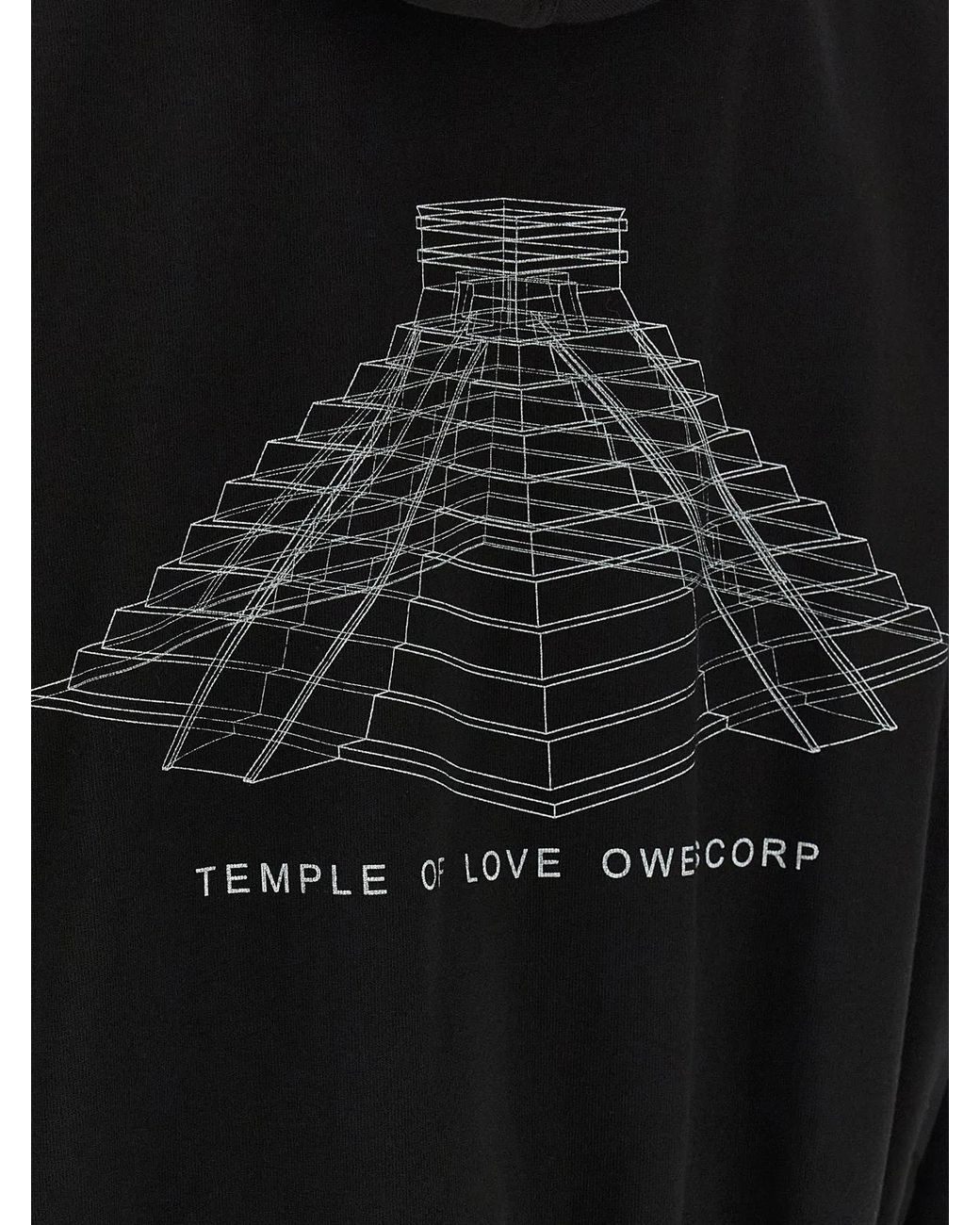 Rick Owens Black 'Temple Of Love Owenscorptemp' Hoodie for men