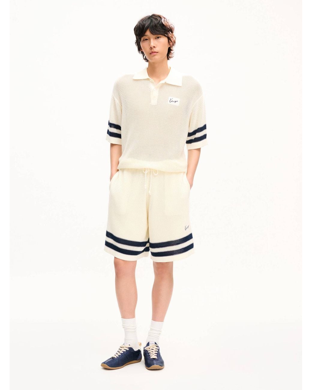 KENZO Natural Mesh Polo Shirt for men