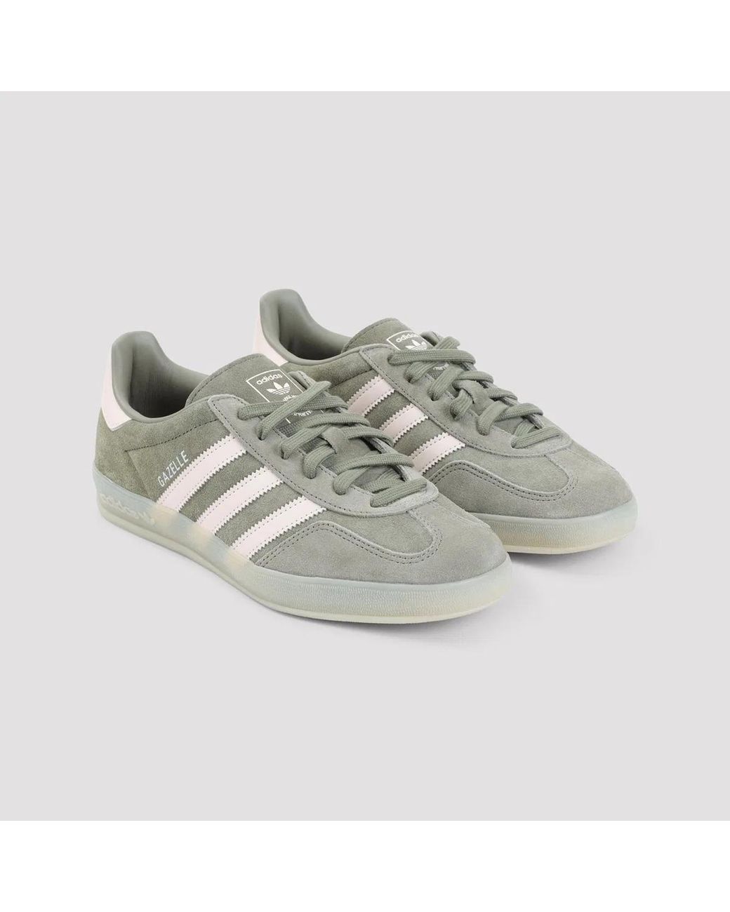 Adidas Originals Gray Gazelle Indoor Suede Sneakers for men