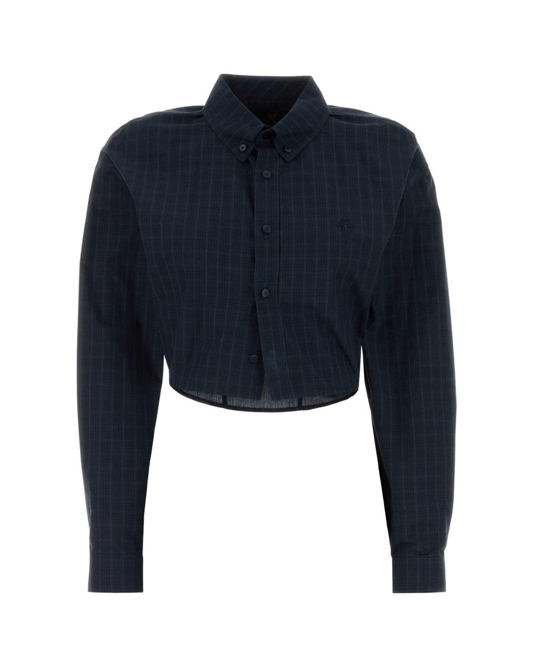 Gucci Blue Embroidered Poplin Shirt